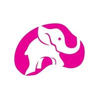 Elephant Pink Simple Design Vector Template isolated