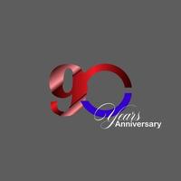 90 Year Anniversary Vector Template Design Illustration