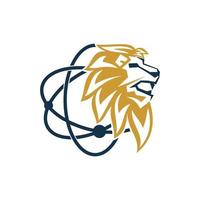 Lion Head Science Design Symbol Illustration Isolated vector