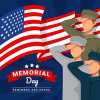 Memorial Day With USA Flag Concept vector