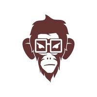 Monkey Eyeglass Design Template Vector Illustration Isolated
