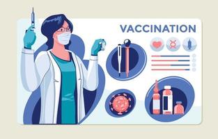 concepto de vacunación elementos infográficos vector