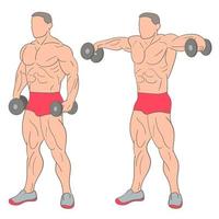 Athletic man working out set vector