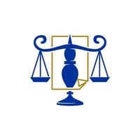 Law Justice Firm Balance Scale Paper Design Vector icon