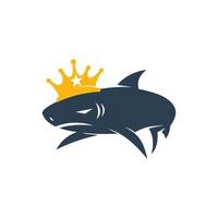 Shark King design vector isolated illustration template