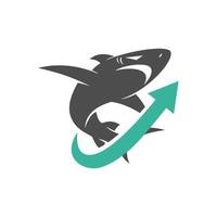 Shark Arrow Up design vector isolated illustration template