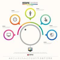 Infographics design template with icons set vector