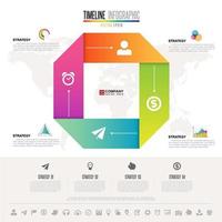 Infographics design template with icons set vector