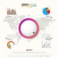 Plantilla de diseño de infografías con conjunto de iconos vector