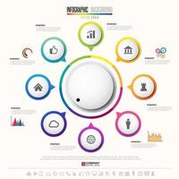 Infographics design template with icons set vector