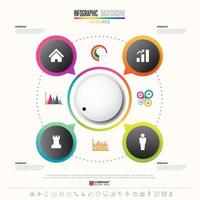 Infographics design template with icons set vector