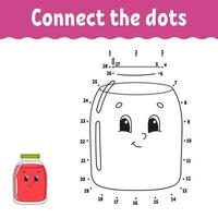 Dot to dot game. Draw a line. For kids. Activity worksheet. Coloring book. With answer. Cartoon character. Vector illustration.