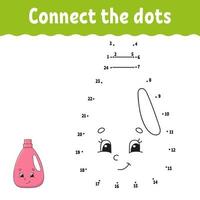 Dot to dot game. Draw a line. For kids. Activity worksheet. Coloring book. With answer. Cartoon character. Vector illustration.