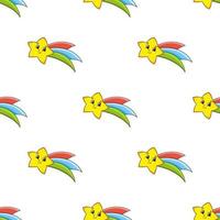 Colored seamless pattern. Cartoon style. Hand drawn. Vector illustration isolated on white background. For walpaper, poster, banner.