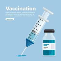 Vector Vaccination Concept. Healthy drug vaccination, injection. Isolated vector illustration.
