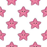 Color seamless pattern star. Cartoon style. Bright design. For walpaper, poster, banner. Hand drawn. Vector illustration isolated on white background.