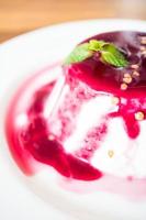 Berry and fruit panna cotta photo