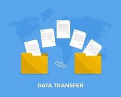 Data transfer with internet cloud technology vector