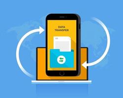 Data transfer with internet cloud technology vector