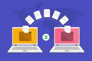 transferencia de datos con tecnología de nube de internet vector