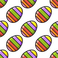 Colored seamless pattern egg. Cartoon style. Hand drawn. Vector illustration isolated on white background. For walpaper, poster, banner.