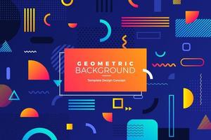 Geometric background with bright colors and dynamic shape compositions vector