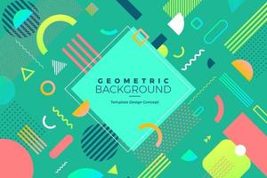 Geometric background with bright colors and dynamic shape compositions vector