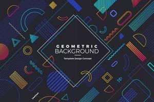 Geometric background with bright colors and dynamic shape compositions vector