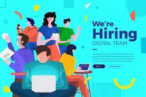 We're Hiring Landing Page vector