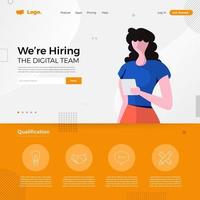 We're Hiring Landing Page vector