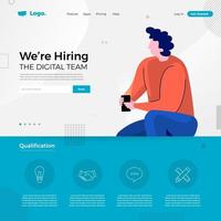 We're Hiring Landing Page vector