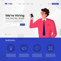 We're Hiring Landing Page vector