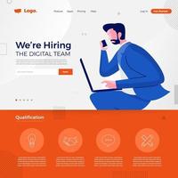 We're Hiring Landing Page vector