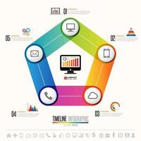 Infographics design template with icons set vector