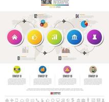 plantilla de diseño de infografías de línea de tiempo vector