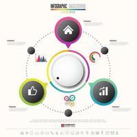 Plantilla de diseño de infografías con conjunto de iconos vector