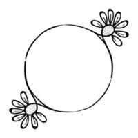 Circular Floral Frame vector