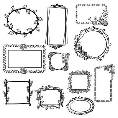 Hand Drawn Floral Frames