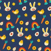 Easter decorative elements seamless pattern. Use for fabric, print, textile, wrapping, background, package, clothing. vector