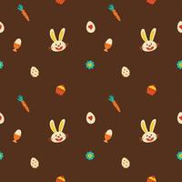 Easter decorative elements seamless pattern, brown color. Use for fabric, print, textile, wrapping, background, package, clothing. vector