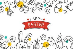 Easter flyer and banner template with decorative object element. Easter egg greeting card and poster background. vector