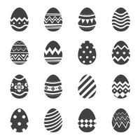 Fondo aislado del icono de los huevos de Pascua. conjunto de nuevo diseño moderno con diferentes patrones. vector
