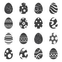 Fondo aislado del icono de los huevos de Pascua. conjunto de nuevo diseño moderno con diferentes patrones. vector