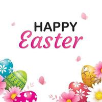 Happy easter egg greeting card background template. Can be used for invitation, ad, wallpaper, flyers, posters, brochure. vector