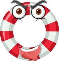 Rubber swimming rings with face expression on white background vector