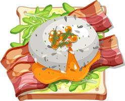 Top view of bread breakfast with topping vector