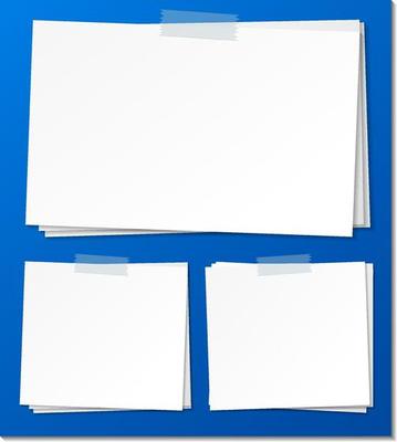 Set of empty sticky note paper template