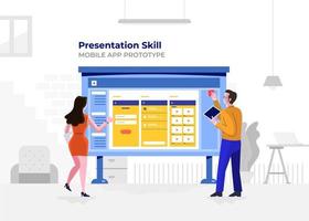 Business presentation on a whiteboard vector