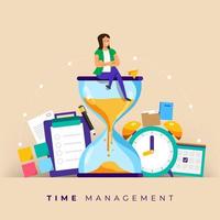 gestión del tiempo en los negocios vector
