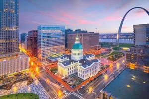 St. Louis downtown skyline at twilight photo